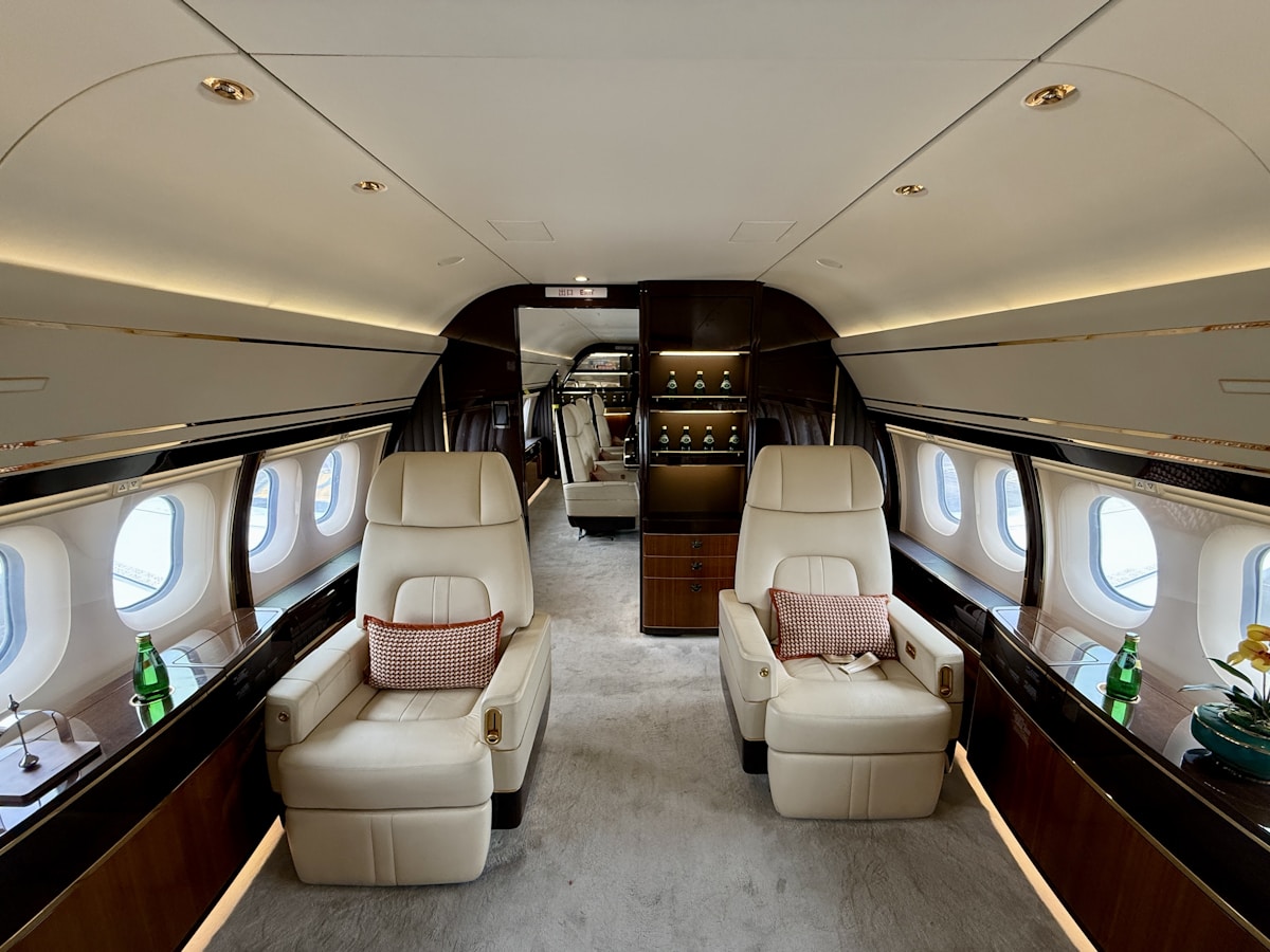 Luxuriöses Privatjet-Interieur