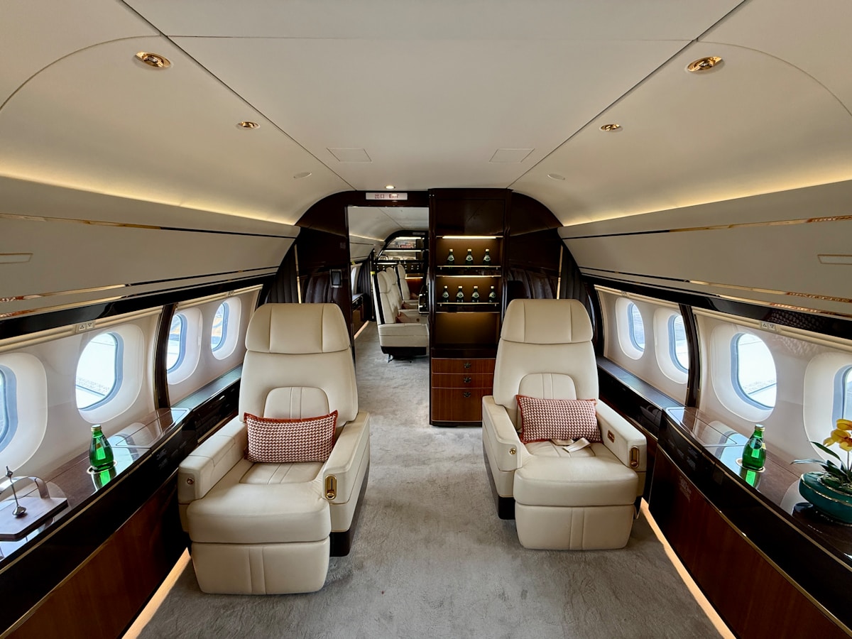 Premium Kabine eines Privatjets